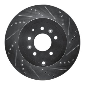 Mazda CX-9 Brake Rotor (1) - Rear Right - R1 Concepts - Drilled & Slotted - Silver - `07-`15